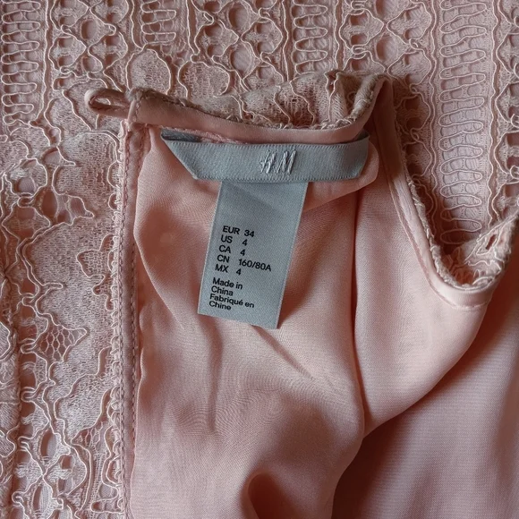 H&M Women's Blush Lace Mini Dress - Picture 12 of 15